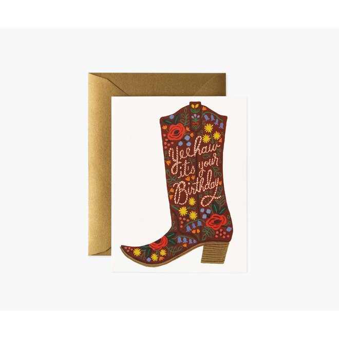 Cowboy Boot Birthday Card