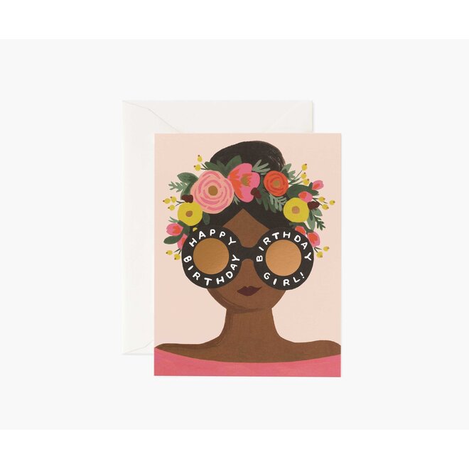 Flower Crown Birthday Girl Birthday Card