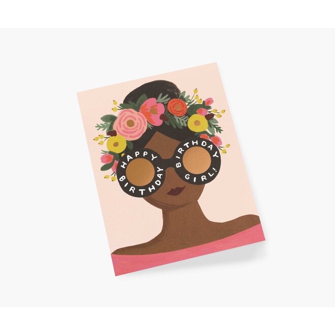 Flower Crown Birthday Girl Birthday Card