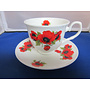 Adderley Ceramics Autumn Poppy Teacup & Saucer