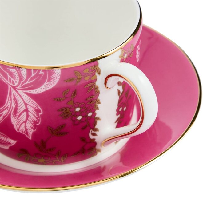 Wonderlust Pink Tonquin Teacup & Saucer