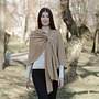 Camel Lambswool Draped Shawl