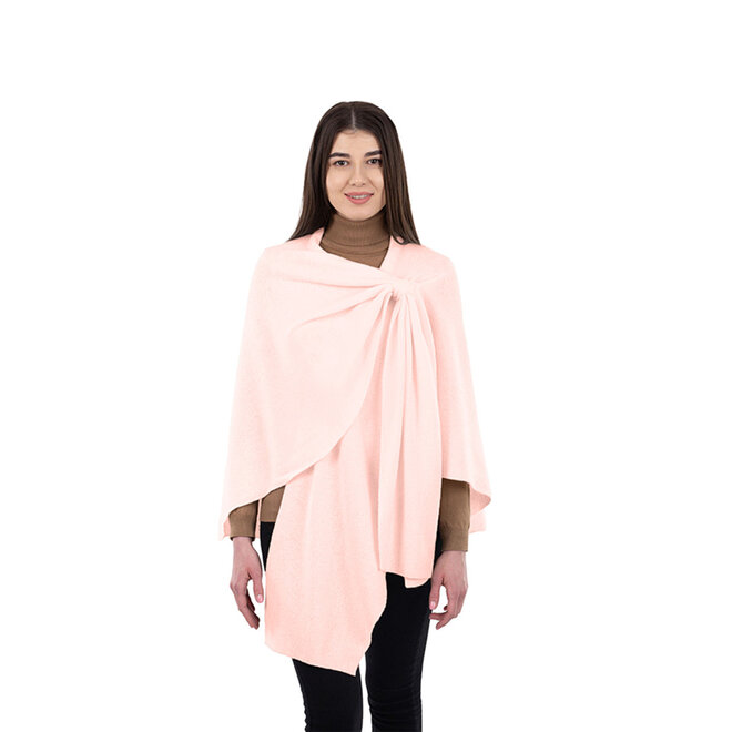 Pink Lambswool Draped Shawl