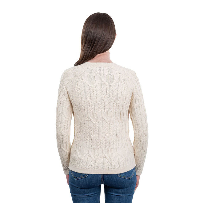 Natural Wool Button Cardigan