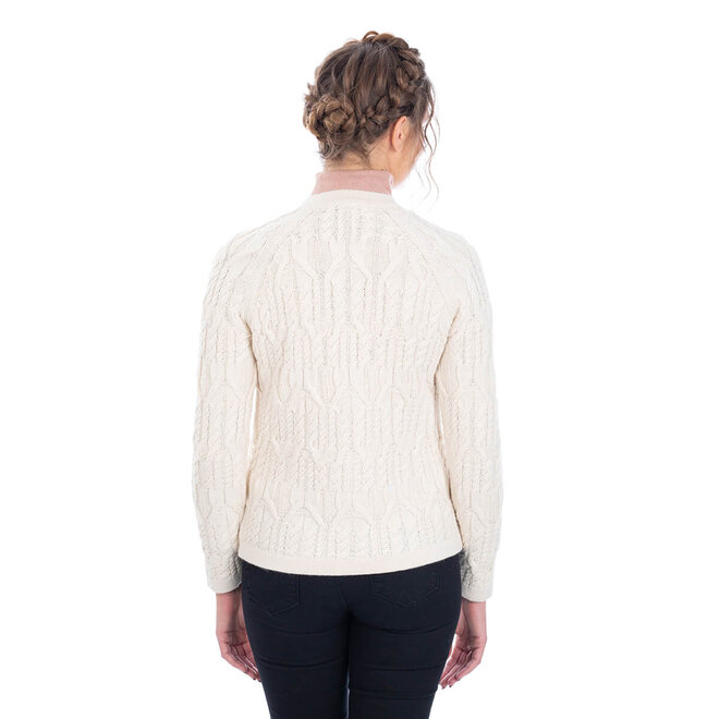 Natural Wool Button Cardigan