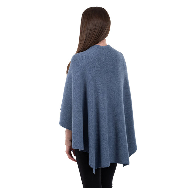 Blue Lambswool Draped Shawl