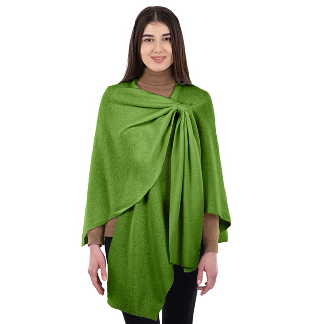 Green Lambswool Draped Shawl