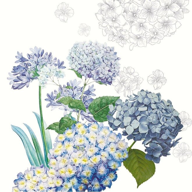 Jardin de Bretagne Bleu Cotton Napkin