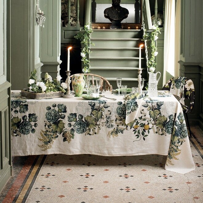 Giardino Natural 61” Square Tablecloth