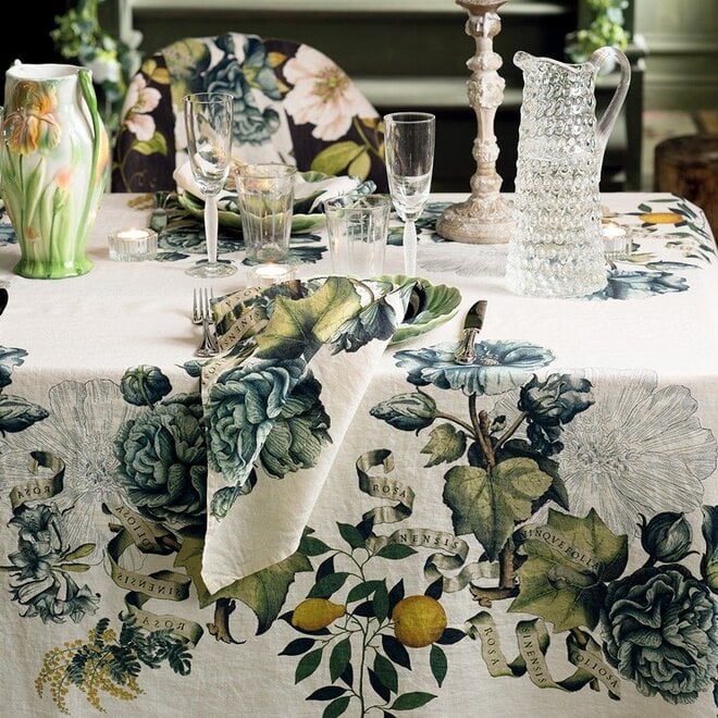 Giardino Natural 61” Square Tablecloth