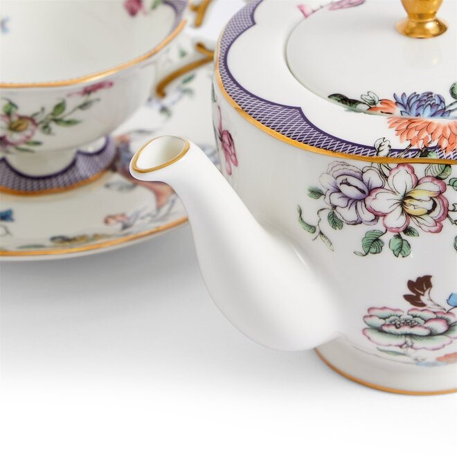 Fortune 5 Piece Tea Set (Teapot; 2 Teacups & 2 Saucers)