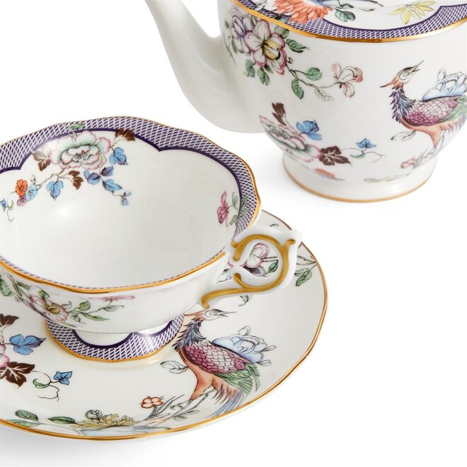Fortune 5 Piece Tea Set (Teapot; 2 Teacups & 2 Saucers)