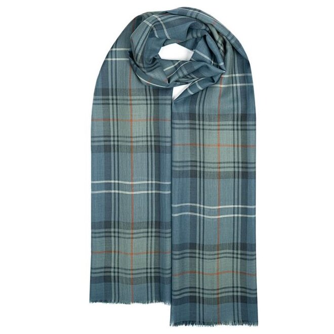Alba Chisholm Hunting Blue Extra Fine Merino Stole