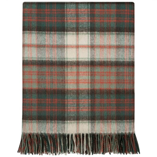 Border MacDonald Dress Weathered Tartan Lambswool Blanket
