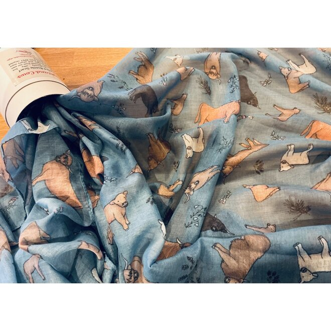 Highland Cows Recycled Bottle Scarf