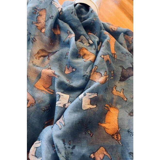 Highland Cows Recycled Bottle Scarf