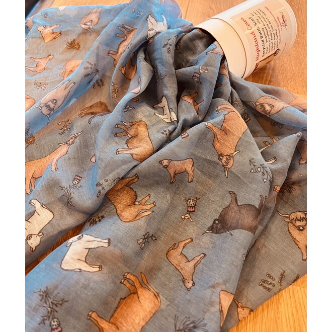 Highland Cows Recycled Bottle Scarf