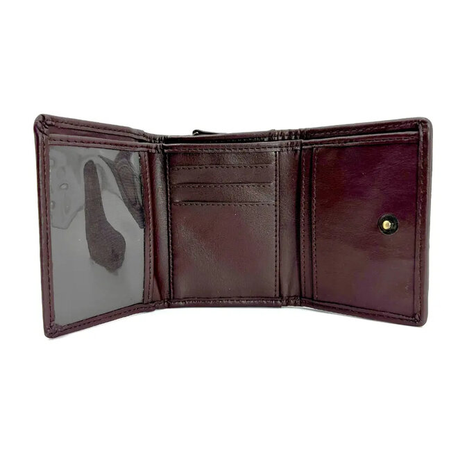 Harris Tweed Blue & Brown Check Trifold Purse