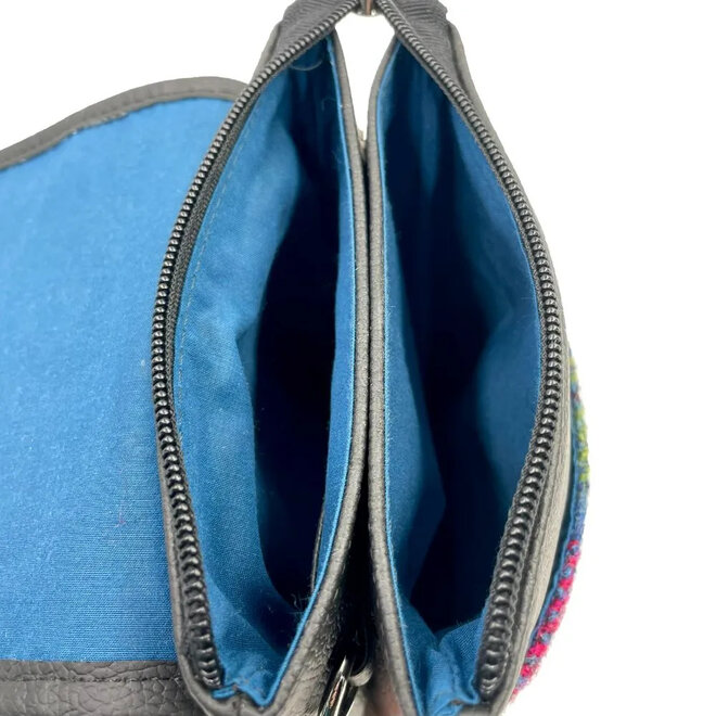 Harris Tweed Blue & Brown Check Mini Crossbody Bag
