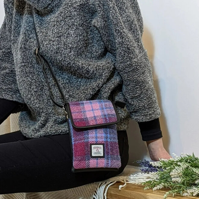 Harris Tweed Pastel Pink Mini Crossbody Bag