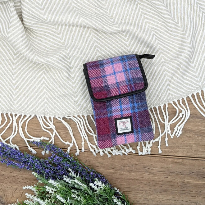 Harris Tweed Pastel Pink Mini Crossbody Bag