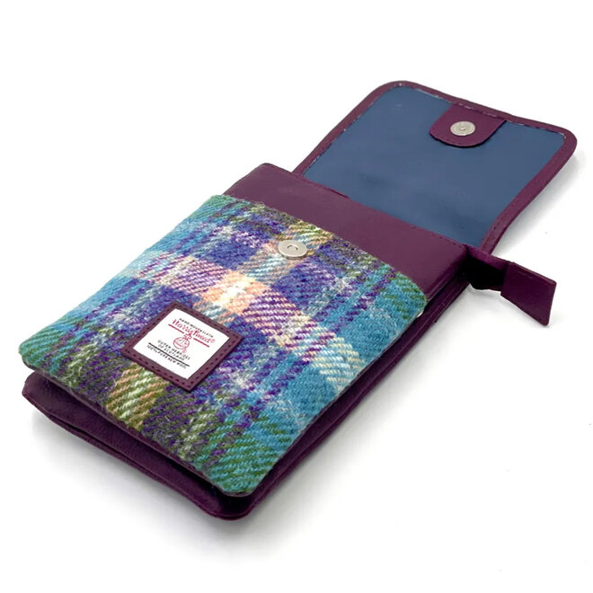 Harris Tweed Green & Purple Plaid Mini Crossbody Bag