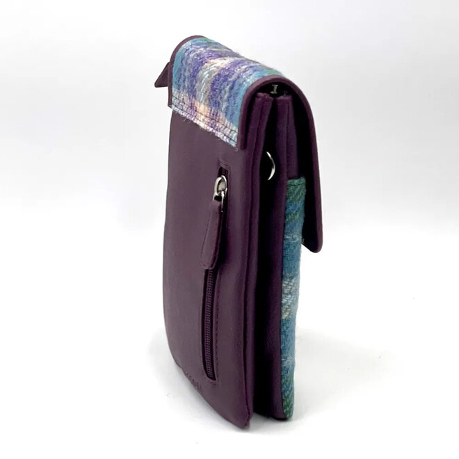Harris Tweed Green & Purple Plaid Mini Crossbody Bag
