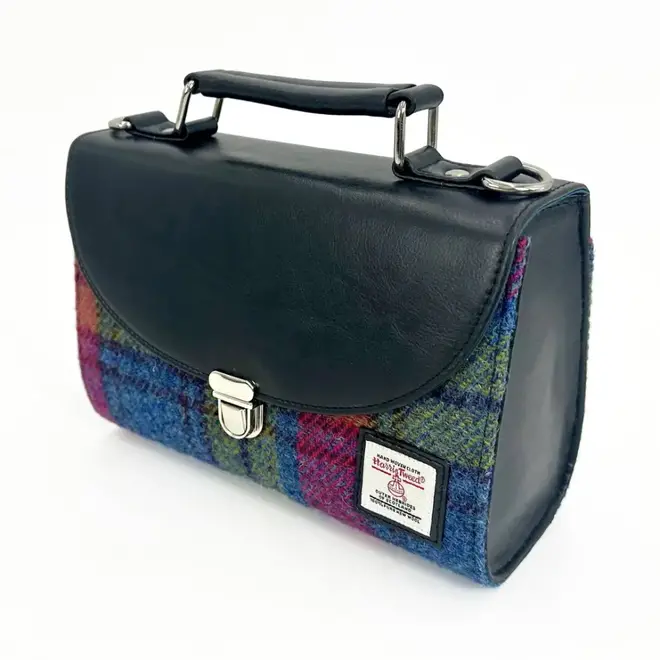 Harris Tweed Blue & Pink Check Mini Day Bag