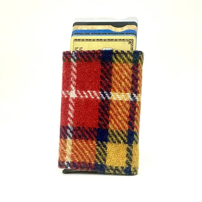 Harris Tweed Saffron Pop-Up Card Holder