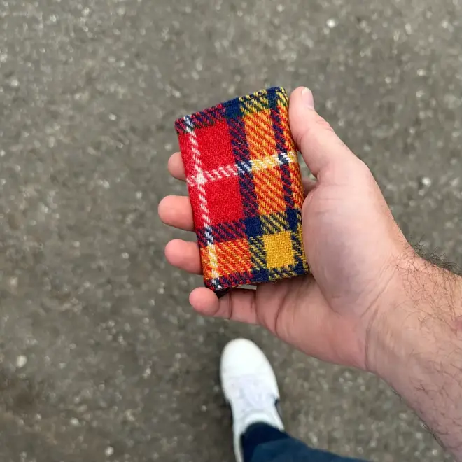 Harris Tweed Saffron Pop-Up Card Holder
