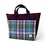 Harris Tweed Green Purple Plaid Travel Messenger Bag