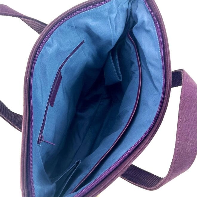 Harris Tweed Green Purple Plaid Travel Messenger Bag