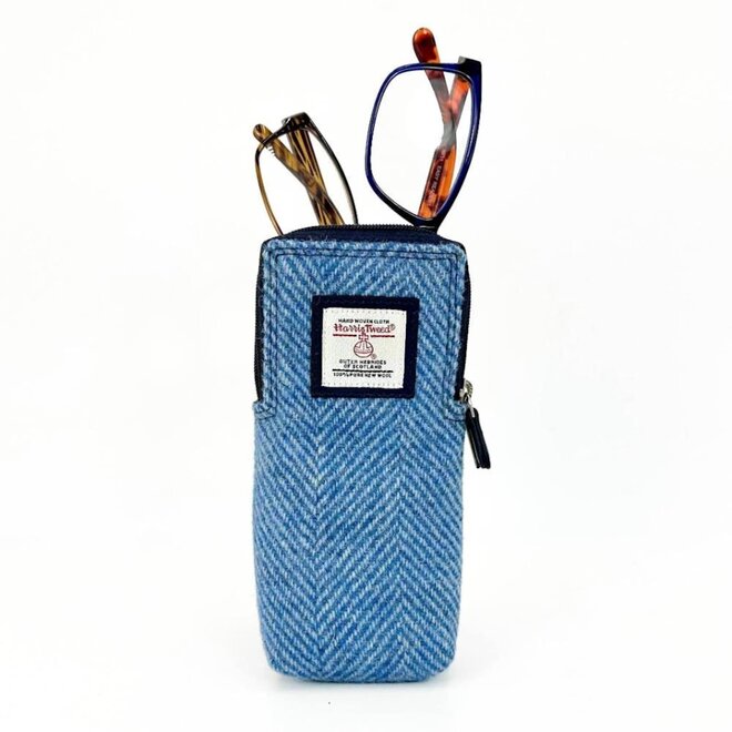Harris Tweed Sky Blue Double Glasses Sleeve