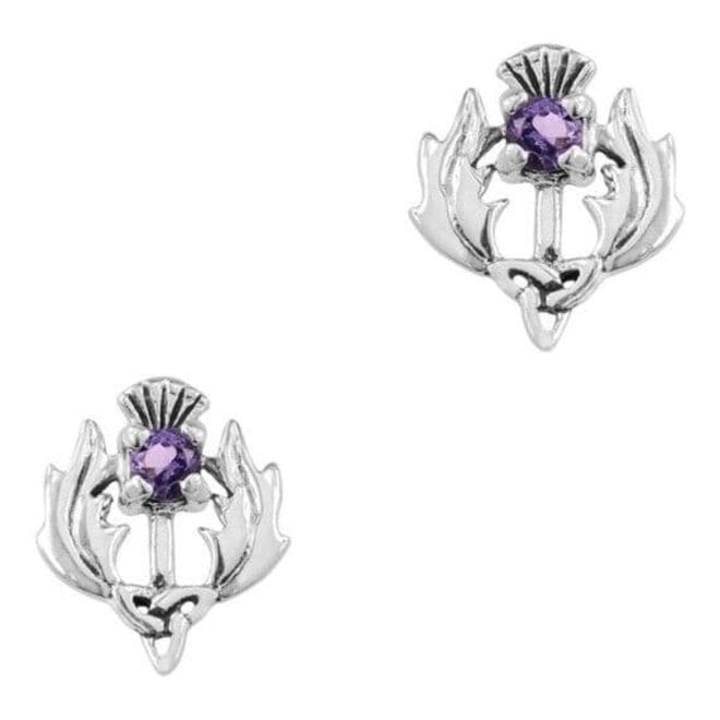Thistle Earrings with Amethyst