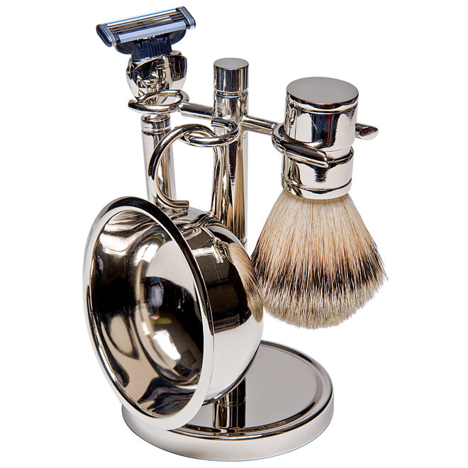 Kingsley Silver Plated Shave Set SB-670