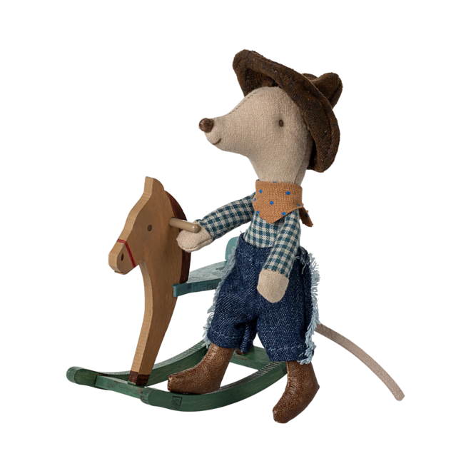 Cowboy Mouse on Rocking Horse, Little Brother