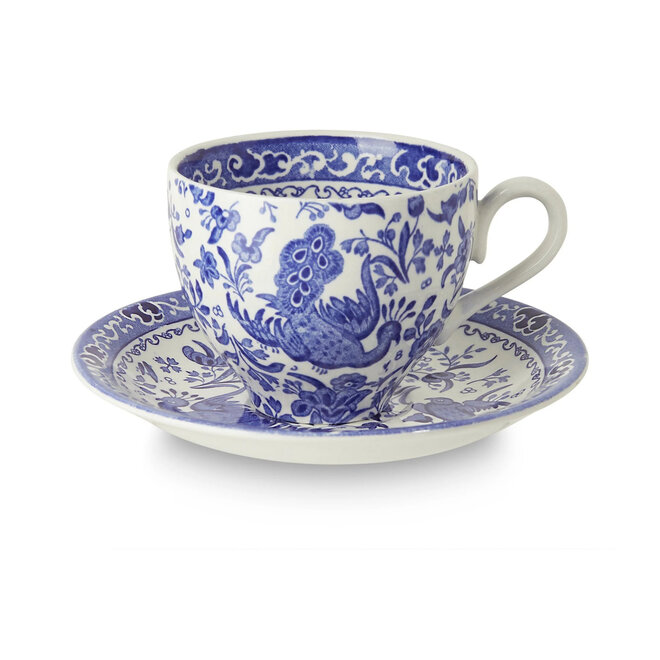 Blue Regal Peacock Teacup & Saucer