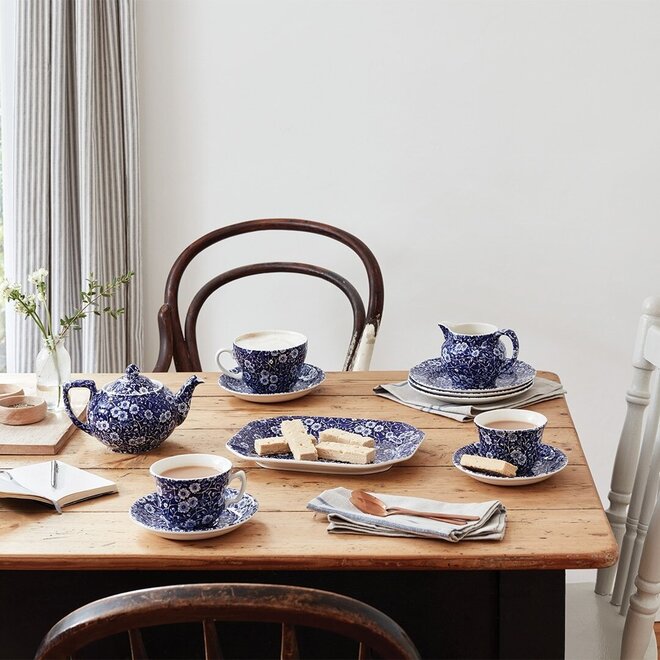 Blue Calico Teacup & Saucer