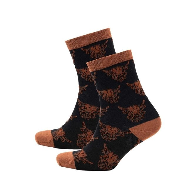 Black Heilan Coo Ladies Bamboo Ankle Socks