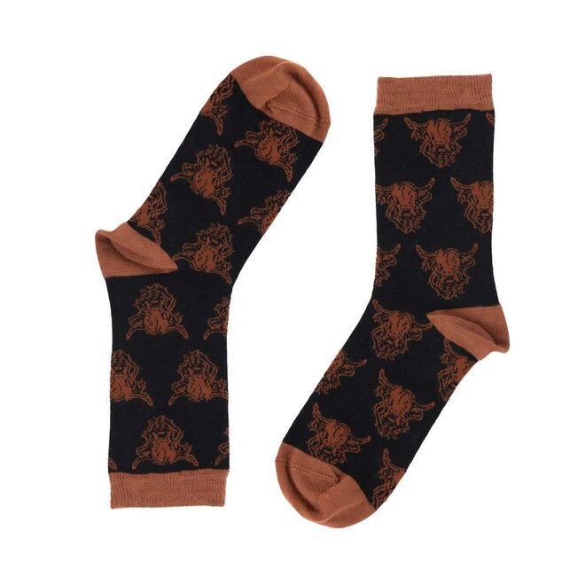 Black Heilan Coo Ladies Bamboo Ankle Socks