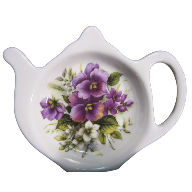 Adderley Ceramics Pansy Tea Tidy