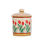 Red Blooms Lidded Sugar Bowl