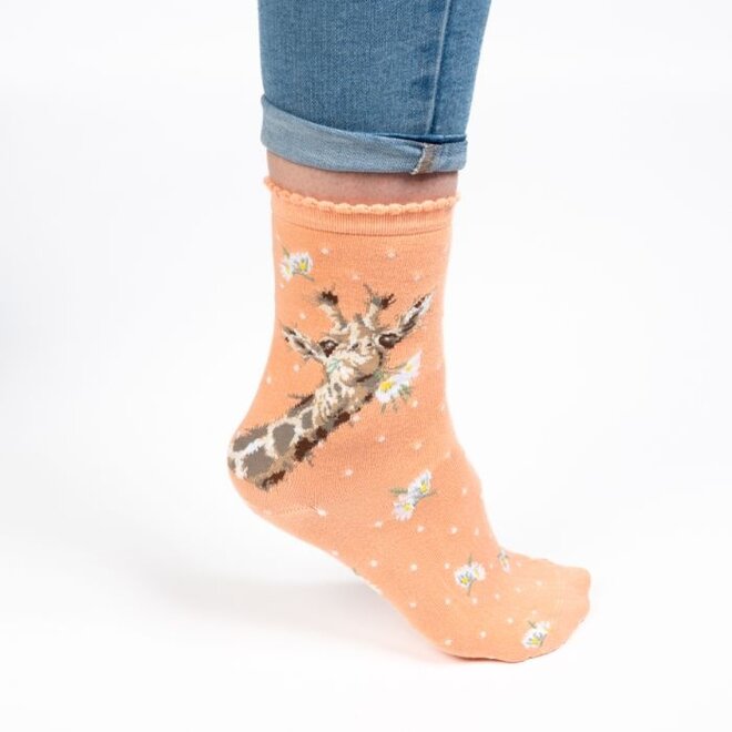 'Flowers' Giraffe Women's Socks