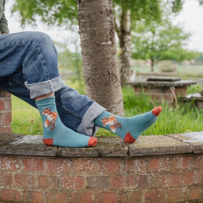 'Bright Eyed & Bushy Tailed' Fox Men's Socks