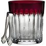 Red Talon Crystal Ice Bucket with Tongs