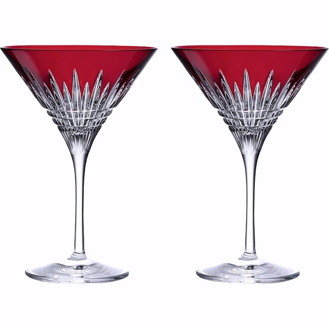 New Year Celebration 2024 Scarlet Martini Glasses Pair