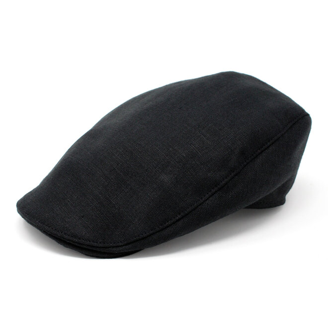Donegal Touring Cap in Black Linen (Medium)