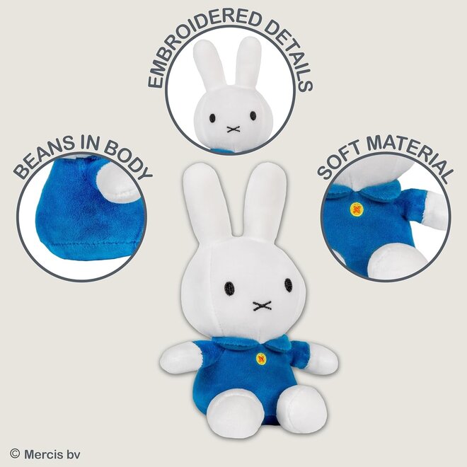 White Miffy 8" Plush Toy with Blue  Dress