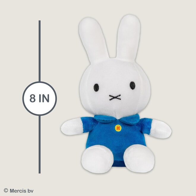 White Miffy 8" Plush Toy with Blue  Dress