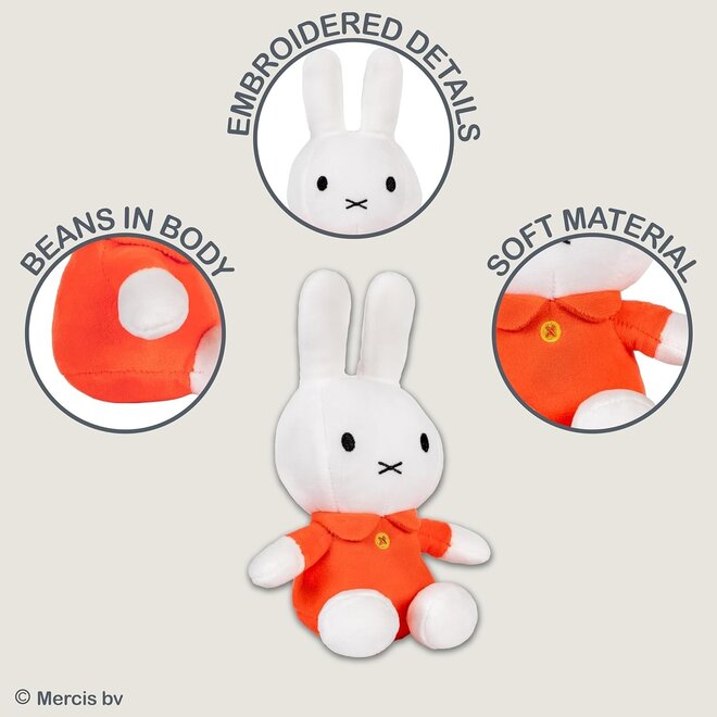 White Miffy 8" Plush Toy with Orange  Dress